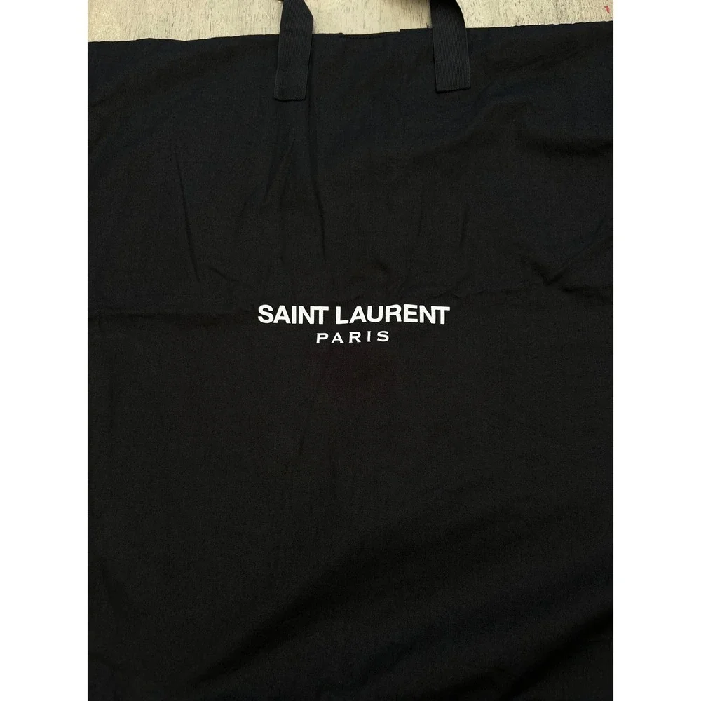 Saint Laurent Paris Black Cotton Canvas Suit Garment Travel Bag Logo 46 Inch